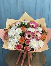 Букет цветов из:  Розы, Герберы и Хризантемы в Тоцкое