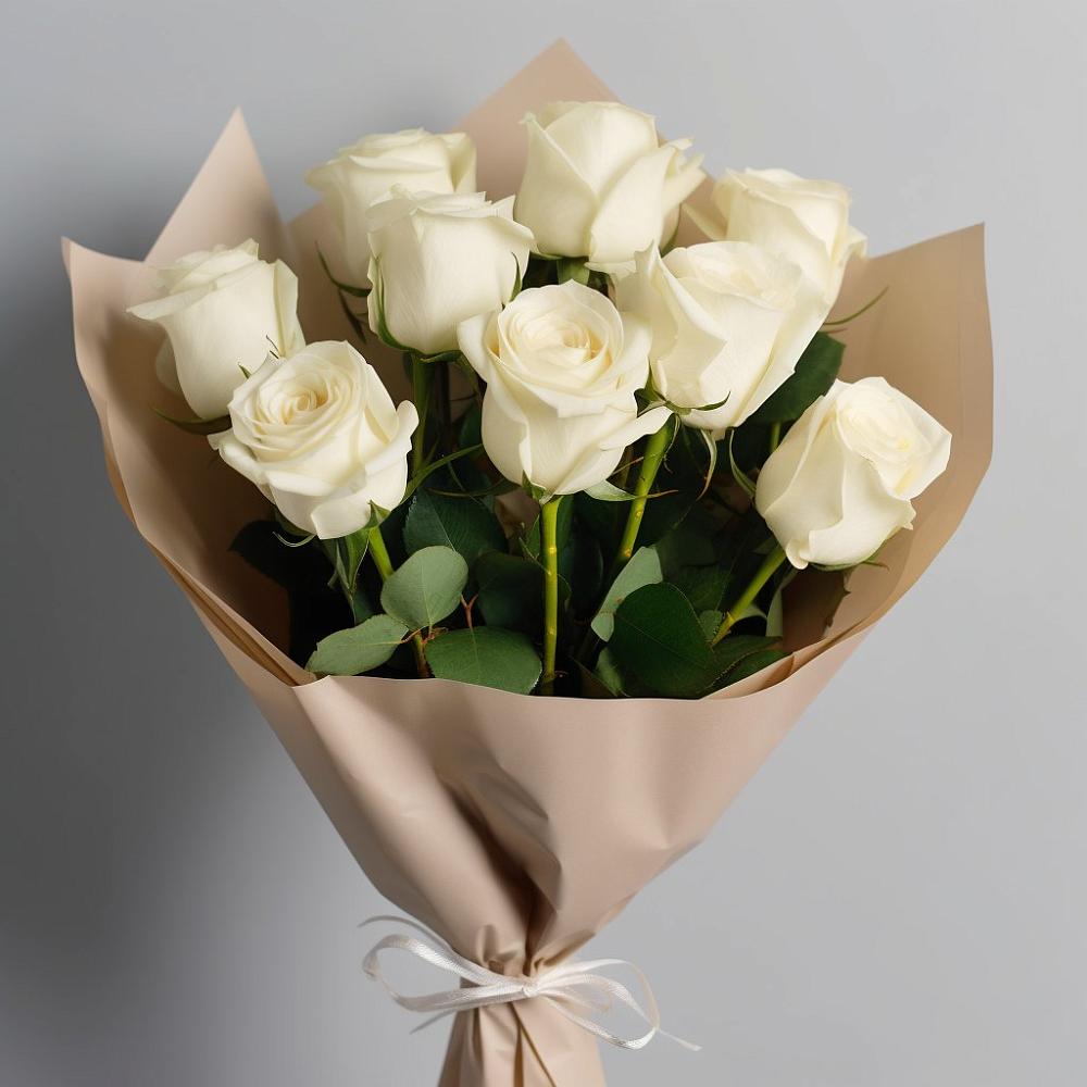 Букет 9 Белых роз Эдлесс Лав в Тоцкое