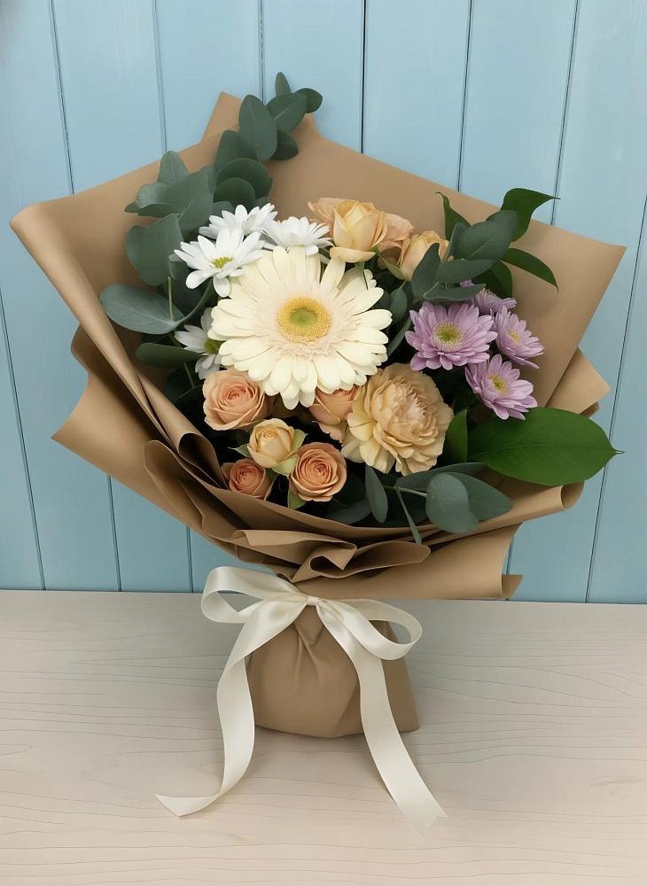 Букет цветов из: Герберы и Хризантемы в Тоцкое