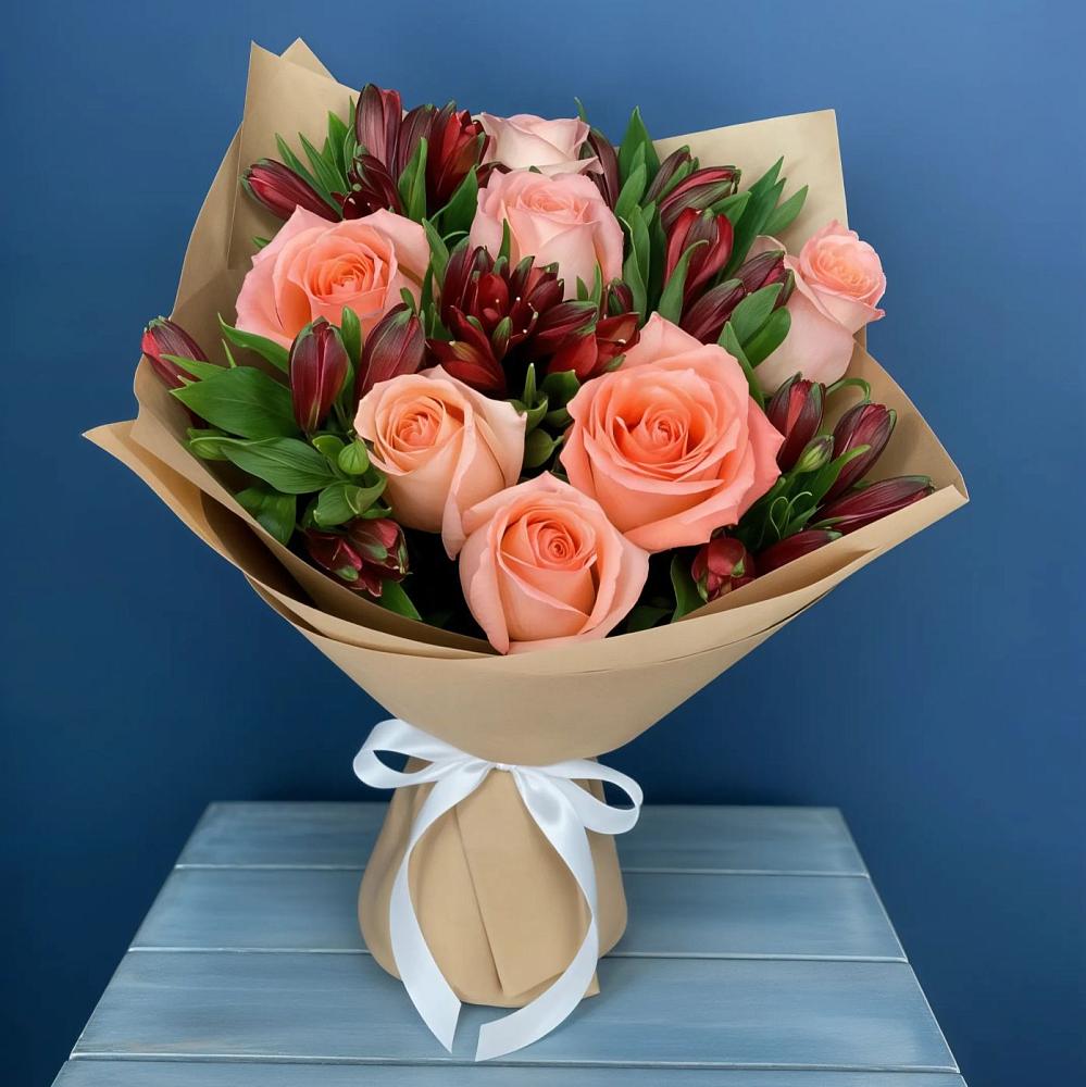 Букет цветов из: Розы и Альстромерии в Тоцкое