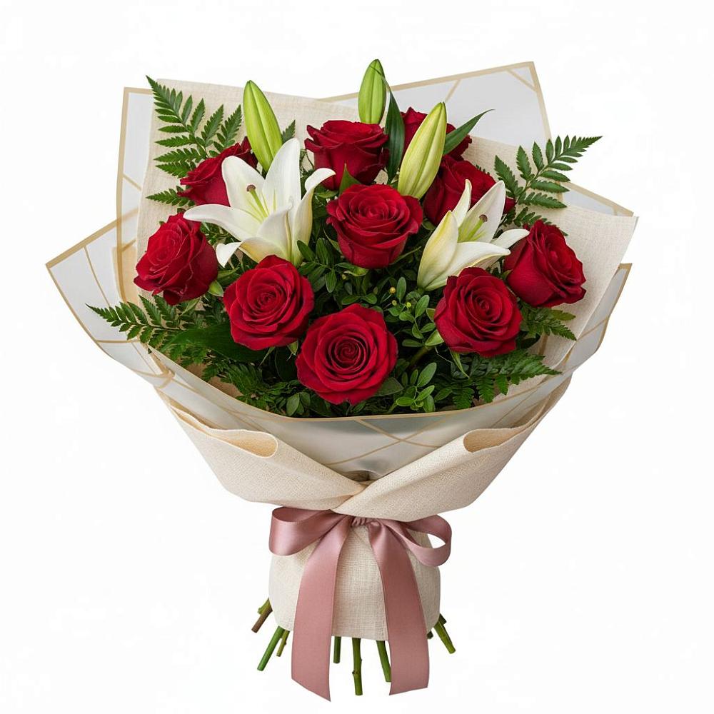 Букет цветов из: Лилии и Розы в Тоцкое