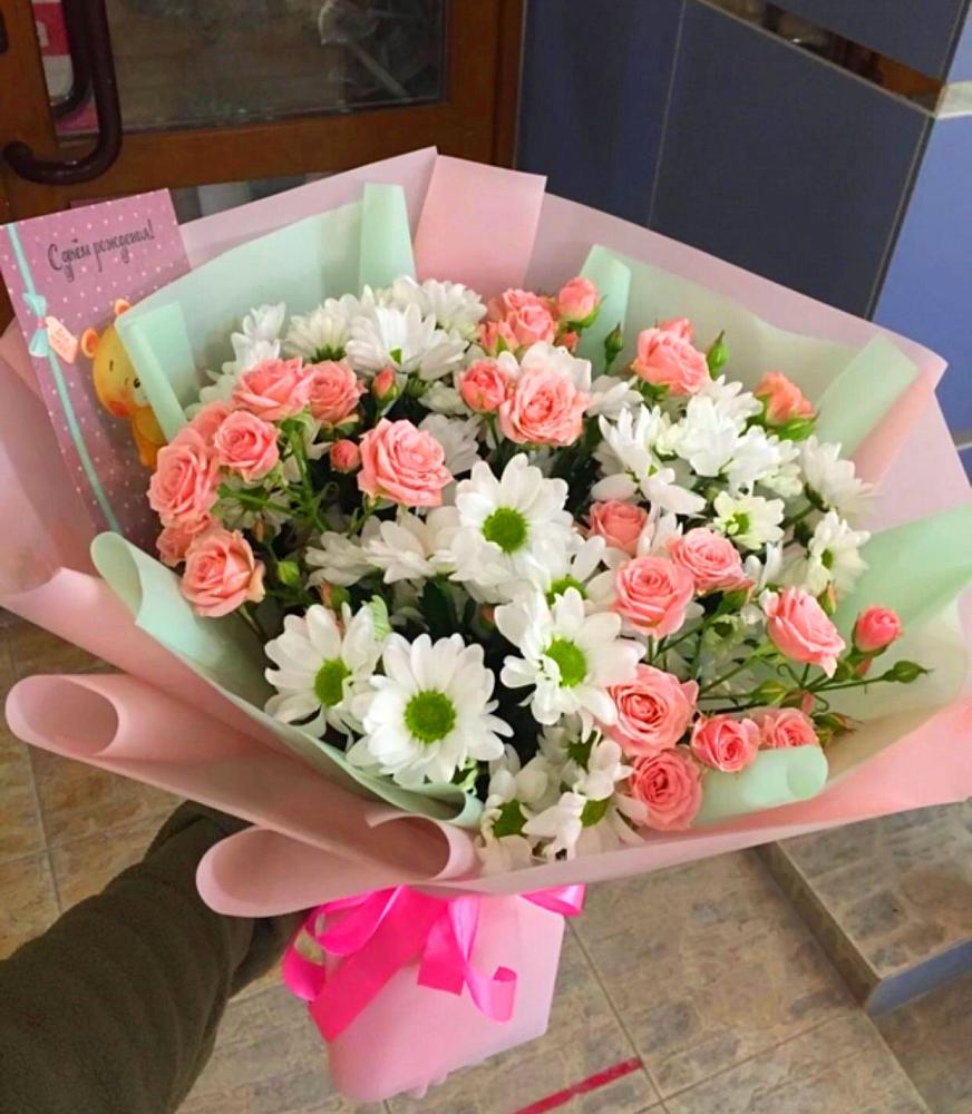 Букет цветов из: Розы и Хризантемы в Тоцкое