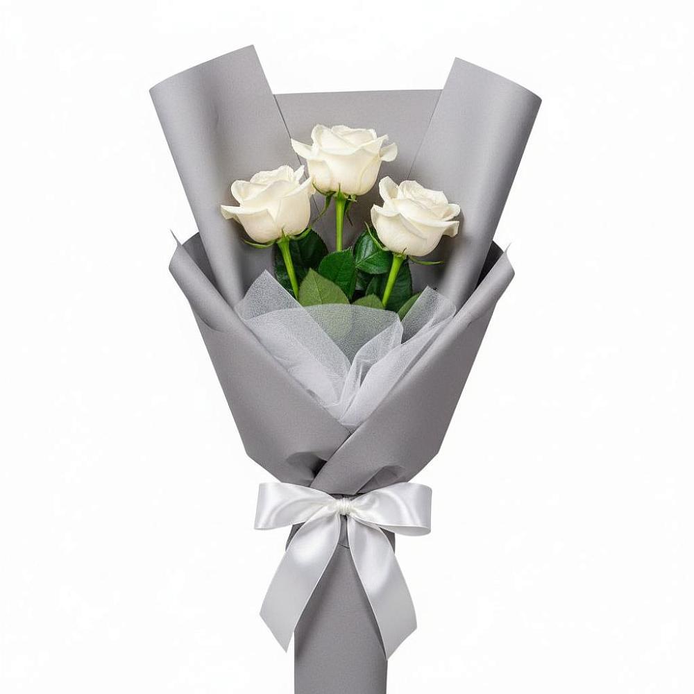 Букет 3 белые розы в Тоцкое