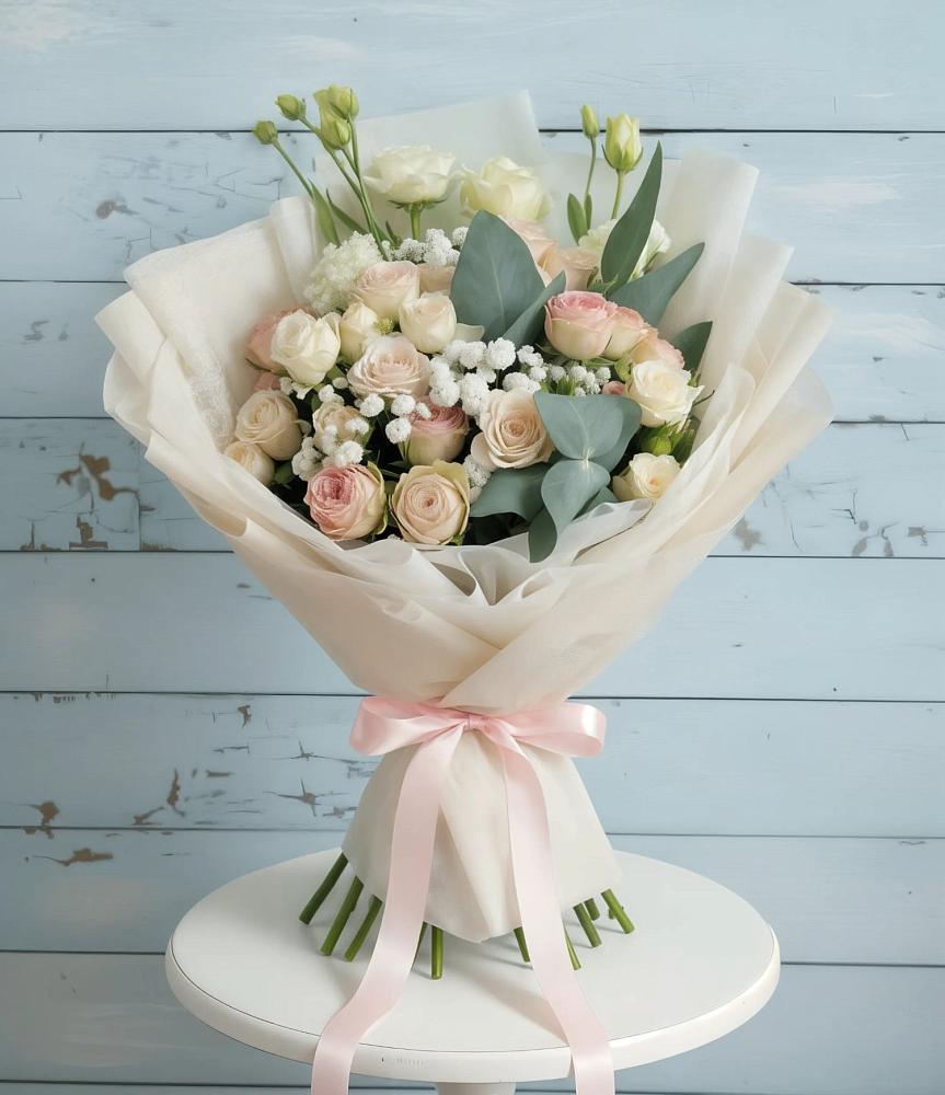 Букет цветов из: Розы и Лизиантусы в Тоцкое