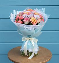 Букет цветов из:  Хризантемы и Розы в Тоцкое