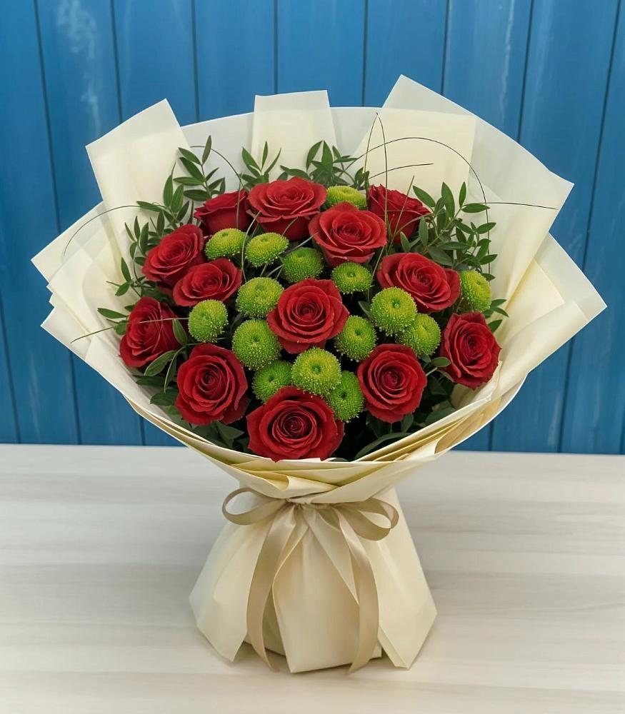 Букет цветов из: Розы и Хризантемы в Тоцкое