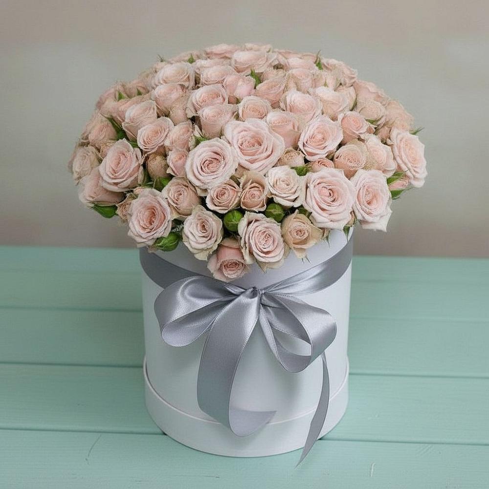 Цветочная композиция из Розы в шляпной коробке в Тоцкое